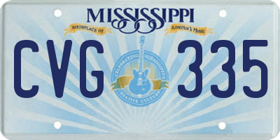 MS license plate CVG335