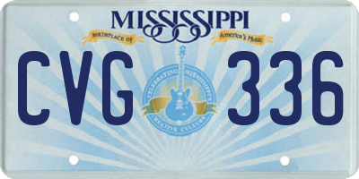MS license plate CVG336