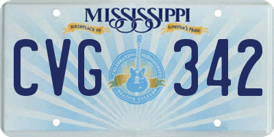 MS license plate CVG342