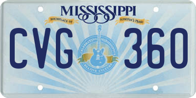 MS license plate CVG360