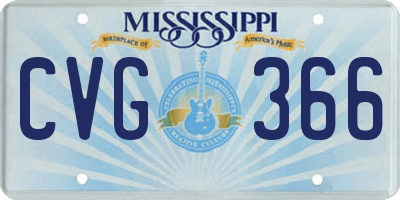 MS license plate CVG366