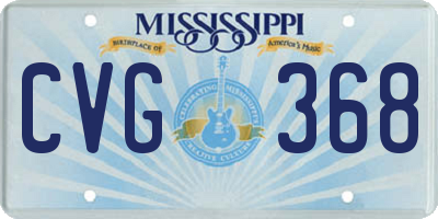 MS license plate CVG368