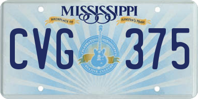 MS license plate CVG375