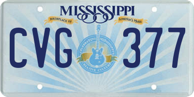 MS license plate CVG377