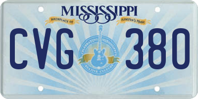 MS license plate CVG380