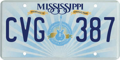 MS license plate CVG387