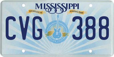 MS license plate CVG388