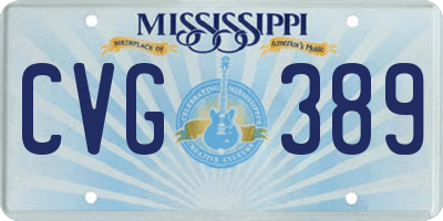 MS license plate CVG389