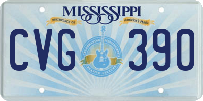 MS license plate CVG390