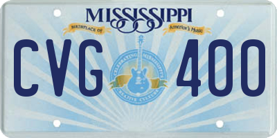 MS license plate CVG400
