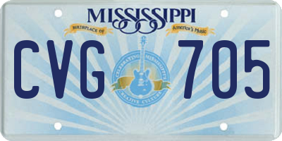 MS license plate CVG705