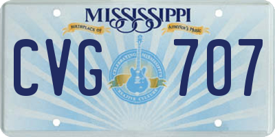 MS license plate CVG707