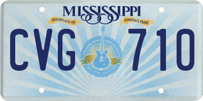MS license plate CVG710