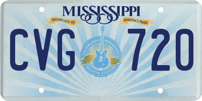 MS license plate CVG720