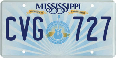 MS license plate CVG727