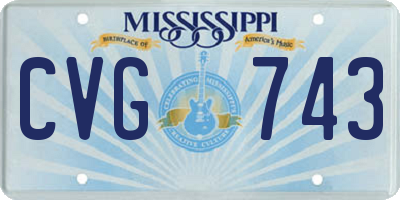 MS license plate CVG743