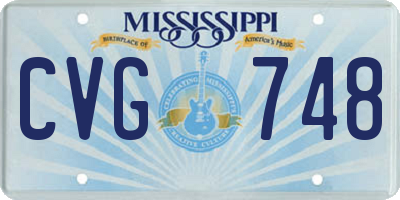 MS license plate CVG748
