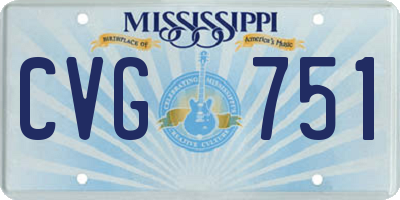 MS license plate CVG751