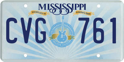 MS license plate CVG761