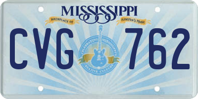 MS license plate CVG762