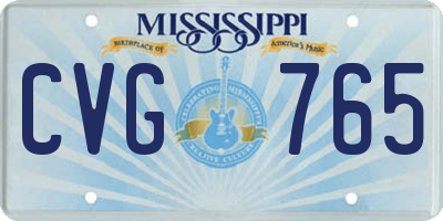 MS license plate CVG765