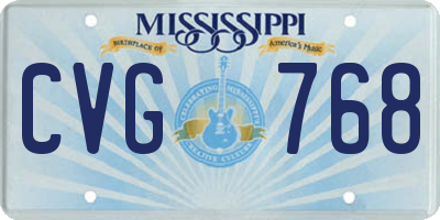 MS license plate CVG768