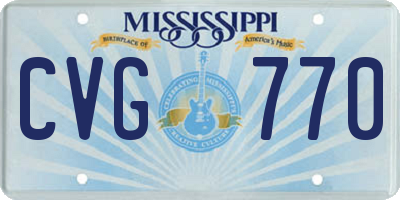 MS license plate CVG770