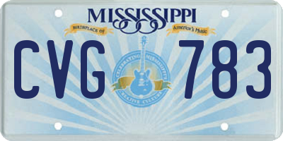 MS license plate CVG783