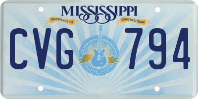 MS license plate CVG794