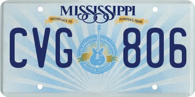 MS license plate CVG806