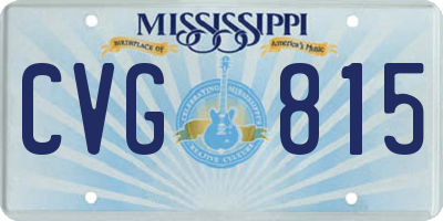 MS license plate CVG815