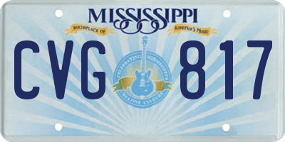 MS license plate CVG817