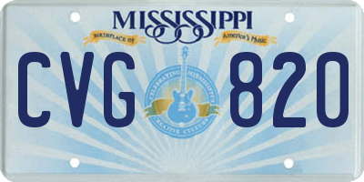 MS license plate CVG820