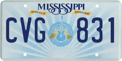 MS license plate CVG831