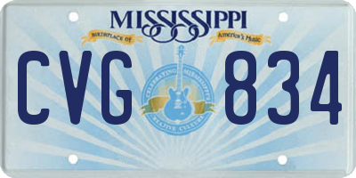 MS license plate CVG834