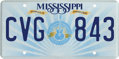 MS license plate CVG843