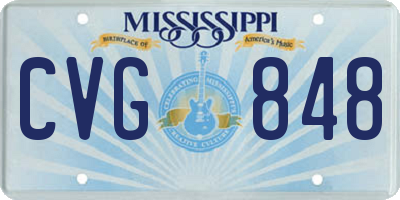 MS license plate CVG848