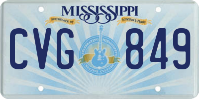 MS license plate CVG849