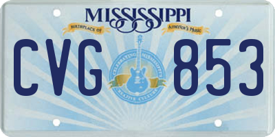 MS license plate CVG853