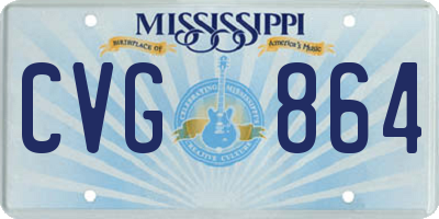 MS license plate CVG864