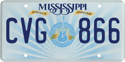 MS license plate CVG866