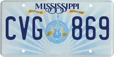 MS license plate CVG869