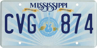 MS license plate CVG874