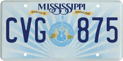 MS license plate CVG875