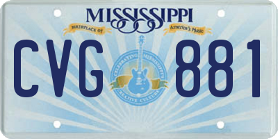 MS license plate CVG881