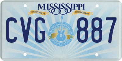 MS license plate CVG887