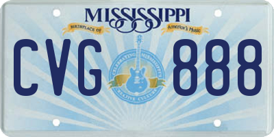 MS license plate CVG888