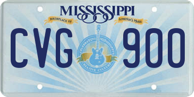 MS license plate CVG900