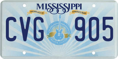 MS license plate CVG905