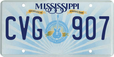 MS license plate CVG907